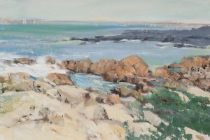 Providence Coastal Cliffs I by Tim O'Toole Oil Painting