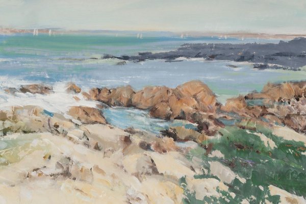 Main Product Photo of Providence Coastal Cliffs I Painting by Tim O'Toole