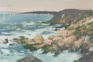Providence Coastal Cliffs II by Tim O'Toole Oil Painting