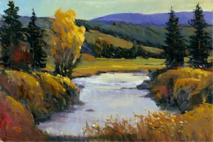 Purple Mountain View I by Tim O'Toole Oil Painting