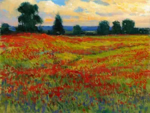 Red Field I Oil Painting by Tim O'Toole - Bestsellers