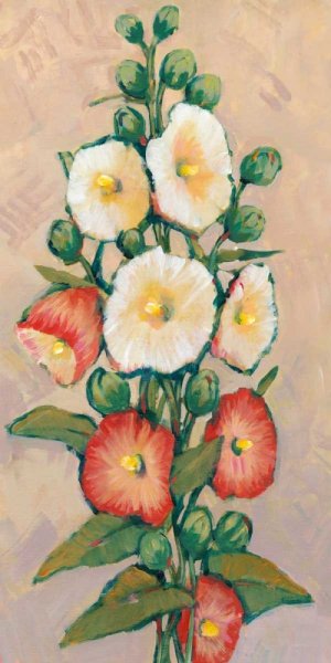 Main Product Photo of Red Hollyhocks I Painting by Tim O'Toole