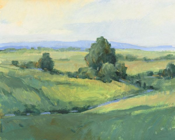 Rolling Green Hills I by Tim O'Toole - Hand-Painted Oil Painting Reproduction