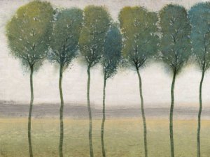 Row of Trees I Oil Painting by Tim O'Toole - Contemporary
