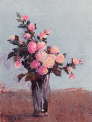 Soft Lit Roses II by Tim O'Toole Oil Painting