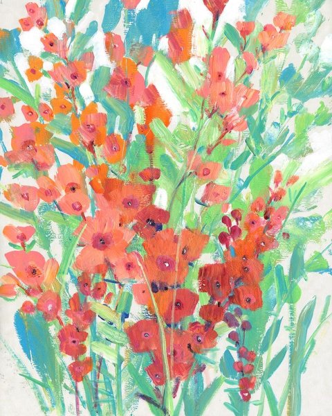 Tropical Summer Blooms I by Tim O'Toole - Hand-Painted Oil Painting Reproduction