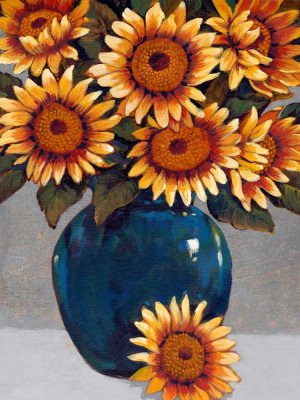 Vase of Sunflowers I by Tim O'Toole Oil Painting