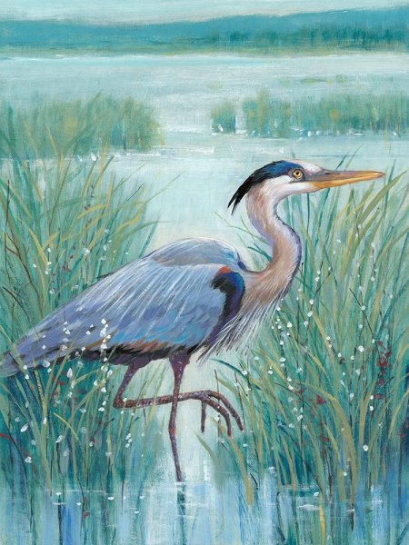 Main Product Photo of Wetland Heron I Painting by Tim O'Toole