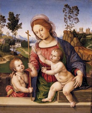 Madonna and Child with the Infant St John the Baptist by Timoteo Viti Oil Painting