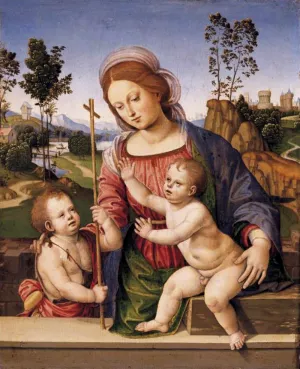 Madonna and Child with the Infant St John the Baptist Oil painting by Timoteo Viti