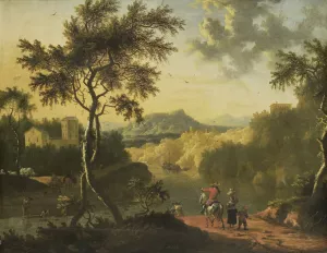 Italian Landscape by Timotheus De Graef Oil Painting