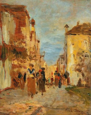 An alley in Venice by Tina Blau Oil Painting