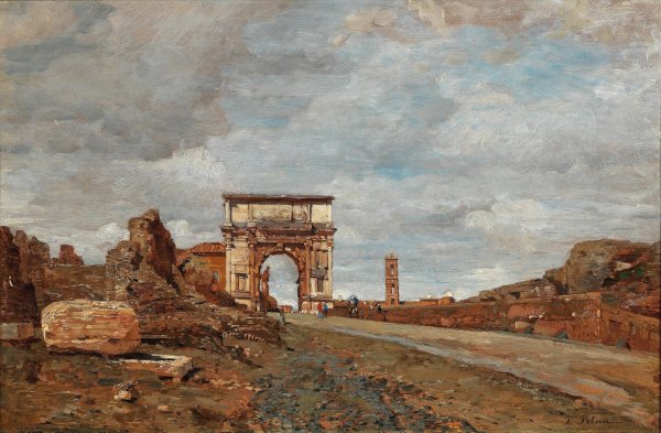Arch of Titus Vespasian by Tina Blau - Hand-Painted Oil Painting Reproduction