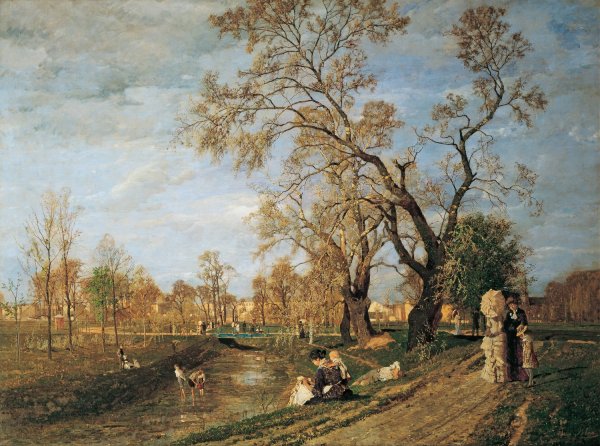 Fruhling im Prater  by Tina Blau - Hand-Painted Oil Painting Reproduction
