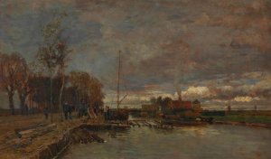 Kanal bei Amsterdam by Tina Blau Oil Painting
