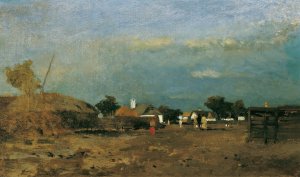Landschaft in der Puszta Szolnok by Tina Blau Oil Painting