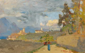 Malcesine by Tina Blau Oil Painting