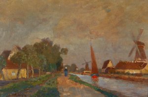Motiv aus Franeker by Tina Blau Oil Painting