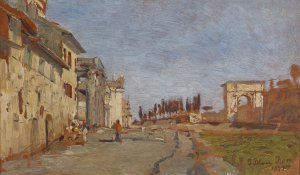Romisches Capriccio mit Titusbogen by Tina Blau Oil Painting