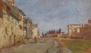 Romisches Capriccio mit Titusbogen Oil painting by Tina Blau