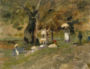 Sommertag im Prater Oil painting by Tina Blau
