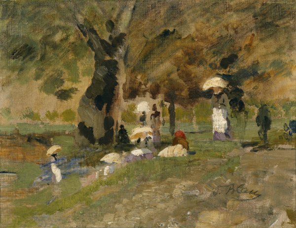 Sommertag im Prater by Tina Blau - Hand-Painted Oil Painting Reproduction