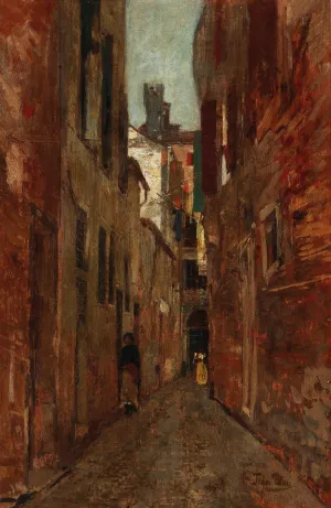 Street Scene in Venice by Tina Blau Oil Painting