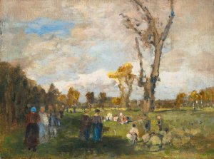 Sunday In The Prater Gardens by Tina Blau Oil Painting