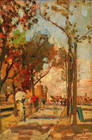 The Main Customs Office with a View of the Kaiser Franz Josef Barracks by Tina Blau Oil Painting