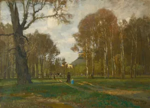 The Prater And Rotunda, Vienna by Tina Blau Oil Painting