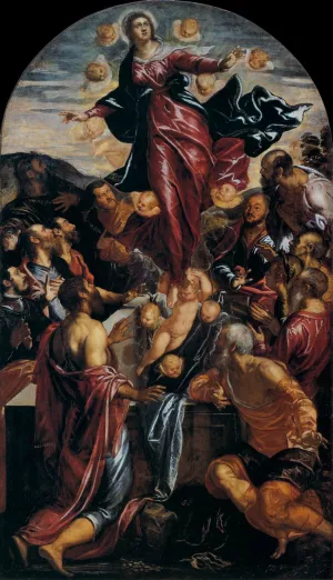 Assumption of the Virgin by Tintoretto - Oil Painting Reproduction