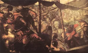 Battle Between Turks and Christians by Tintoretto - Oil Painting Reproduction