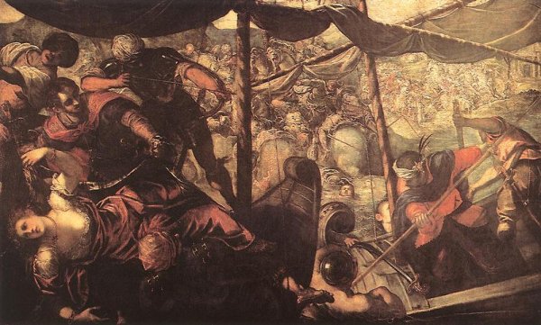 Main Product Photo of Battle Between Turks and Christians Painting by Tintoretto