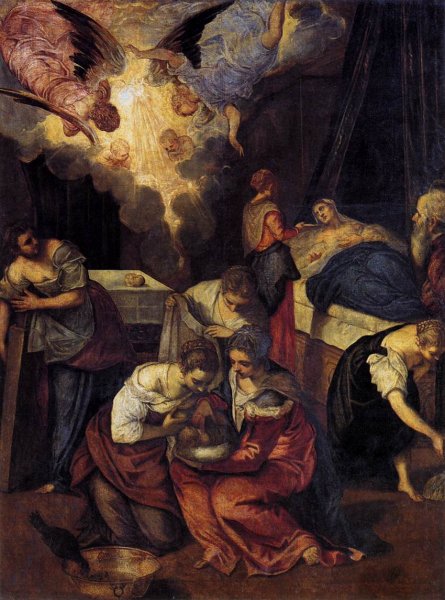 Birth of St John the Baptist by Tintoretto - Hand-Painted Oil Painting Reproduction