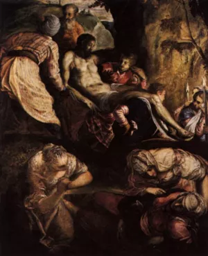 Christ Carried to the Tomb Oil painting by Tintoretto