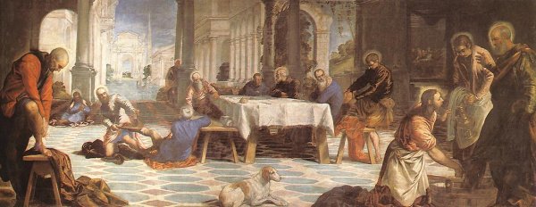 Main Product Photo of Christ Washing the Feet of His Disciples Painting by Tintoretto