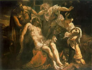 Descent from the Cross Pieta Oil painting by Tintoretto