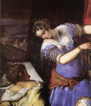 Judith and Holofernes Detail by Tintoretto - Oil Painting Reproduction