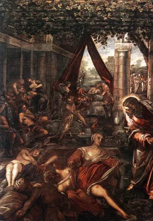 La Probatica Piscina by Tintoretto - Oil Painting Reproduction