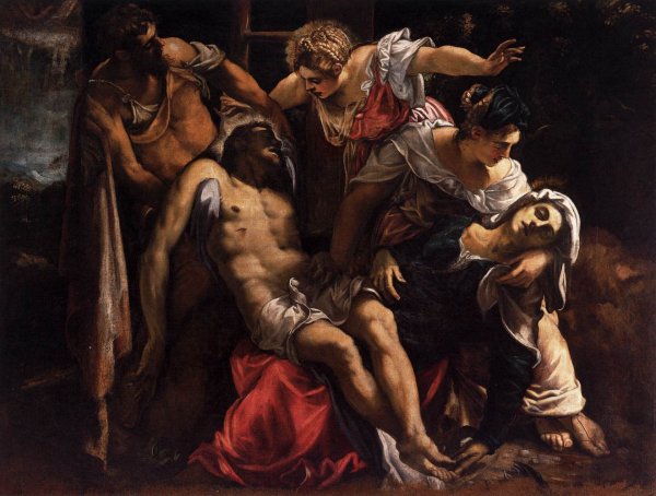 Lamentation over the Dead Christ by Tintoretto - Hand-Painted Oil Painting Reproduction