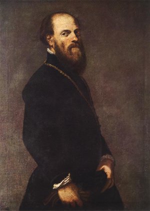 Man with a Golden Lace Oil painting by Tintoretto