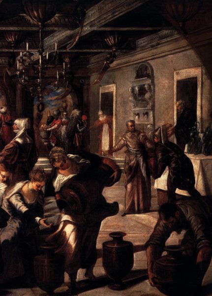 Marriage at Cana Detail by Tintoretto - Hand-Painted Oil Painting Reproduction