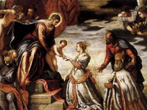 Mystic Marriage of St Catherine Detail Oil painting by Tintoretto