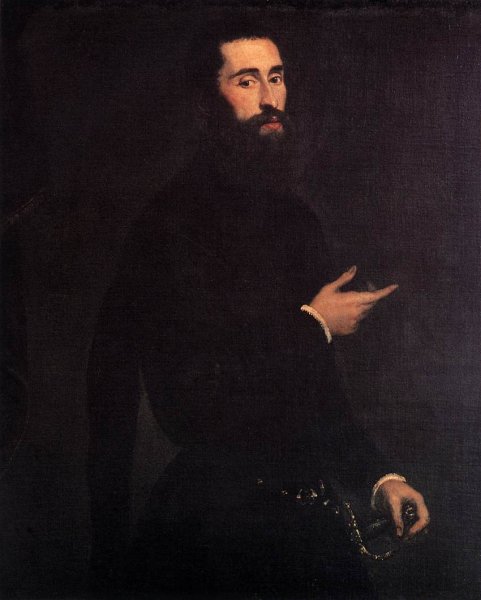 Portrait of a Genoese Nobleman by Tintoretto - Hand-Painted Oil Painting Reproduction