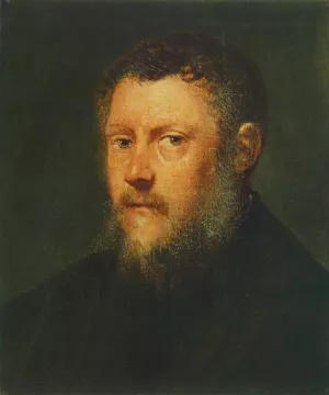 Portrait of a Man Fragment by Tintoretto Oil Painting