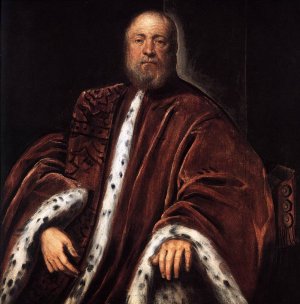 Portrait of a Procurator of St Mark's (detail) Oil painting by Tintoretto