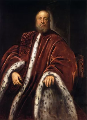 Portrait of a Procurator of St Mark's by Tintoretto - Oil Painting Reproduction