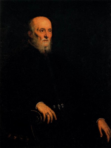 Portrait of Alvise Cornaro by Tintoretto - Hand-Painted Oil Painting Reproduction