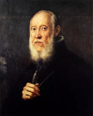 Portrait of Jacopo Sansovino by Tintoretto Oil Painting