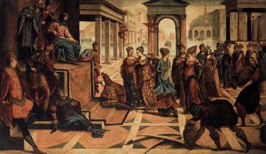 Solomon and the Queen of Sheba Oil painting by Tintoretto